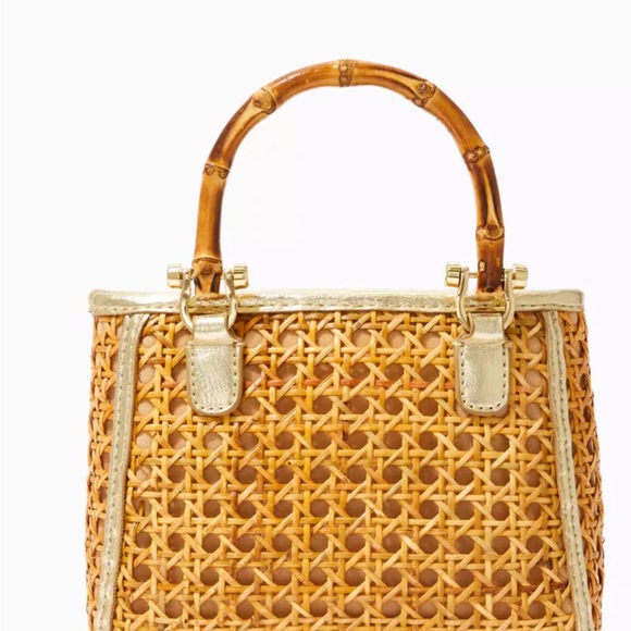 Lilly Pulitzer “Adrian” tan cane mini bag - Picture 2 of 5